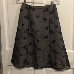 Talbots Sheer Lace Silk Overlay Skirt size 2P